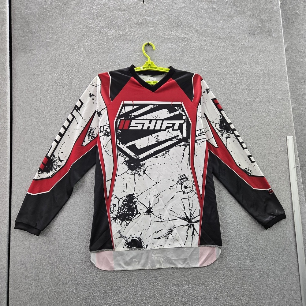 Shift Men‎ Jersey L White Graphic Logo Motocross MX Long Sleeve